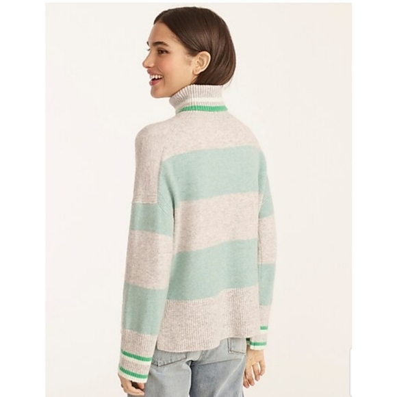 35. J.Crew Striped turtleneck sweater in Supersoft yarn - Picture 3 of 7